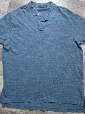 Polo Shirt Blue Textured Classic Fit Sz XXL-TTG by Polo Ralph Lauren